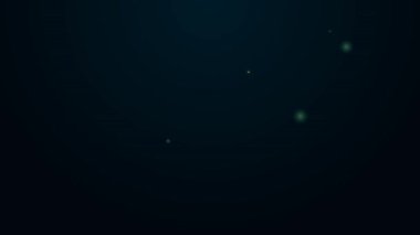 Parlayan neon çizgisi Antik papirüs parşömeni simgesi siyah arkaplanda izole edildi. Parşömen kağıdı. Eski Mısır sembolü. 4K Video hareketli grafik canlandırması