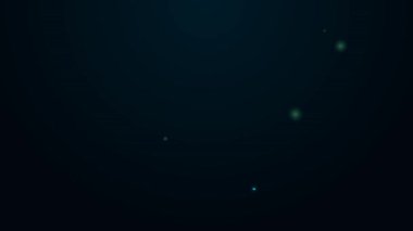 Parlayan neon hattı Mısır firavun ikonu siyah arka planda izole edildi. 4K Video hareketli grafik canlandırması