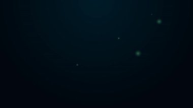 Parlayan neon hattı yangın söndürme ikonu siyah arka planda izole edildi. 4K Video hareketli grafik canlandırması