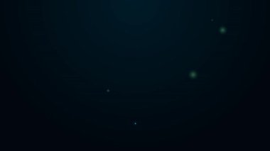 Parlayan neon çizme çizmesi simgesi siyah arkaplanda izole edildi. 4K Video hareketli grafik canlandırması