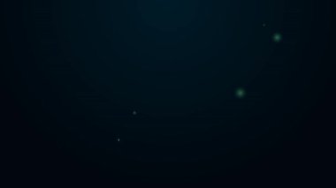 Parlayan neon hattı Megafon simgesi siyah arkaplanda izole edildi. Sözcü işareti. 4K Video hareketli grafik canlandırması