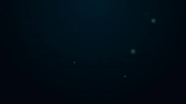 Parlayan neon hattı trafik konisi simgesi siyah arkaplanda izole edildi. 4K Video hareketli grafik canlandırması