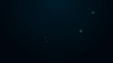 Parlayan neon hattı gaz maskesi simgesi siyah arkaplanda izole edildi. Solunum cihazı işareti. 4K Video hareketli grafik canlandırması