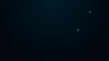 Parlayan neon hattı Stereo hoparlör simgesi siyah arkaplanda izole edildi. Ses sistemi hoparlörleri. Müzik ikonu. Müzikal sütun hoparlörü. 4K Video hareketli grafik canlandırması