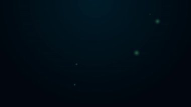 Parlayan neon çizgisi Müzik notası, ton simgesi siyah arkaplanda izole. 4K Video hareketli grafik canlandırması