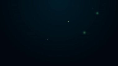 Parlayan neon hattı Stereo hoparlör simgesi siyah arkaplanda izole edildi. Ses sistemi hoparlörleri. Müzik ikonu. Müzikal sütun hoparlörü. 4K Video hareketli grafik canlandırması