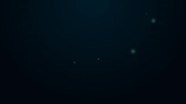 Parlayan neon çizgisi Müzik notası, ton simgesi siyah arkaplanda izole. 4K Video hareketli grafik canlandırması