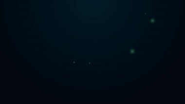 Parlayan neon hattı müzik çalar simgesi siyah arkaplanda izole edildi. Taşınabilir müzik cihazı. 4K Video hareketli grafik canlandırması
