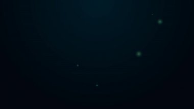 Parlayan neon çizgisi Müzik notası, ton simgesi siyah arkaplanda izole. 4K Video hareketli grafik canlandırması