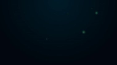 Glowing neon line Trumpet icon isolated on black background. Musical instrument. 4K Video motion graphic animation