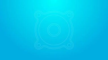 Pembe çizgi Stereo hoparlör ikonu mavi arkaplanda izole edildi. Ses sistemi hoparlörleri. Müzik ikonu. Müzikal sütun hoparlörü. 4K Video hareketli grafik canlandırması