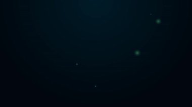 Parlayan neon hattı konum nota simgesi siyah arkaplanda izole edildi. Müzik ve ses konsepti. 4K Video hareketli grafik canlandırması