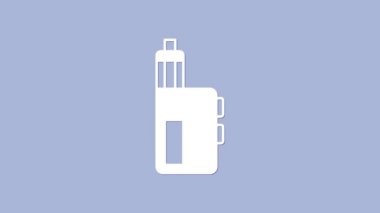 White Vape mod device icon isolated on purple background. Vape smoking tool. Vaporizer Device. 4K Video motion graphic animation