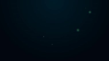 Parlayan neon hattı Elektronik sigara ikonu siyah arkaplanda izole edildi. Tüttürme aleti. Buharlaştırıcı Cihaz. 4K Video hareketli grafik canlandırması