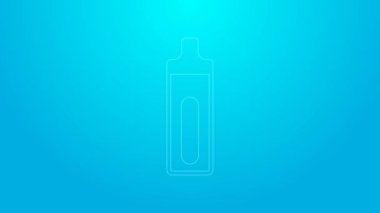 Pink line Electronic cigarette icon isolated on blue background. Vape smoking tool. Vaporizer Device. 4K Video motion graphic animation