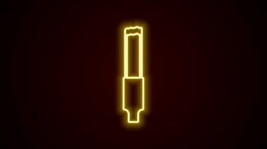 Parlayan neon hattı sigara simgesi siyah arkaplanda izole edildi. Tütün tabelası. Sigara içme sembolü. 4K Video hareketli grafik canlandırması