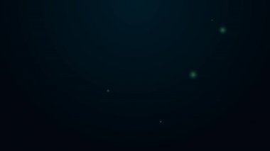 Parlayan neon hattı simgesi siyah arkaplanda izole edildi. 4K Video hareketli grafik canlandırması