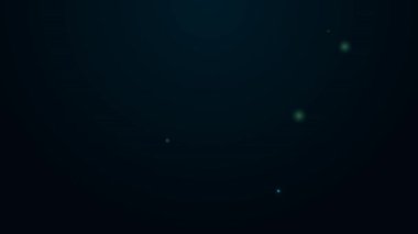 Parlayan neon hattı siyah arkaplanda izole edilmiş bir puro simgesi. 4K Video hareketli grafik canlandırması