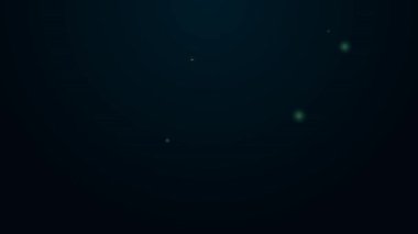 Parlayan neon hattı Aydınlık simgesi siyah arkaplanda izole edildi. 4K Video hareketli grafik canlandırması