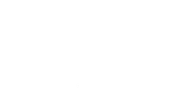 Línea negra Obelisco de Alejandría icono aislado sobre fondo blanco. Monumento de piedra. Monumento histórico. Monumento y columna de alto pilar. Animación gráfica de vídeo 4K — Vídeos de Stock