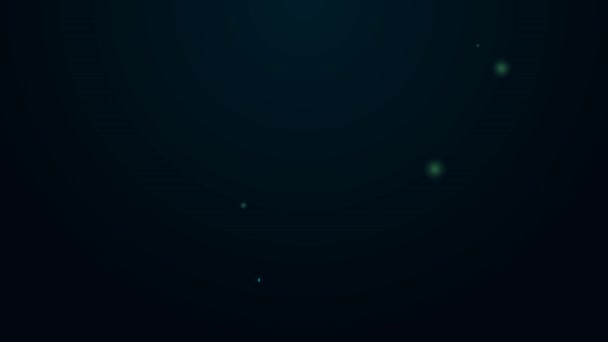 Glödande neon linje Hookah ikon isolerad på svart bakgrund. 4K Video motion grafisk animation — Stockvideo