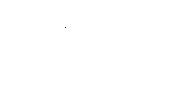 Icono de Sol de línea negra aislado sobre fondo blanco. Animación gráfica de vídeo 4K — Vídeo de stock