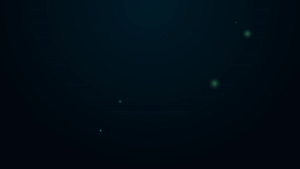 Leuchtende Neon Line Feuerschlauchtrommel Symbol isoliert auf schwarzem Hintergrund. 4K Video Motion Grafik Animation — Stockvideo