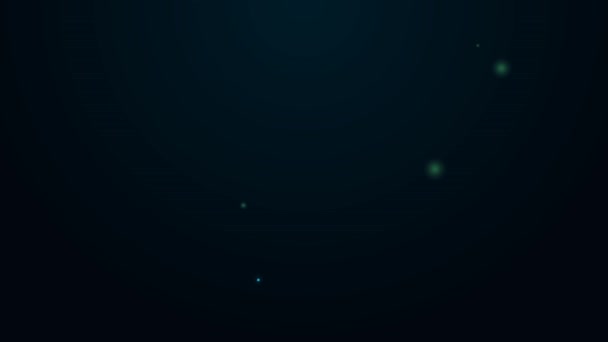 Leuchtende Neon-Linie Feuereimer-Symbol isoliert auf schwarzem Hintergrund. Metalleimer leer oder mit Wasser zur Brandbekämpfung. 4K Video Motion Grafik Animation — Stockvideo