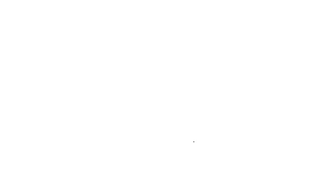 Icono de auriculares Air de línea negra aislado sobre fondo blanco. Soporte inalámbrico en caso de auriculares garniture gadget electrónico. Animación gráfica de vídeo 4K — Vídeo de stock