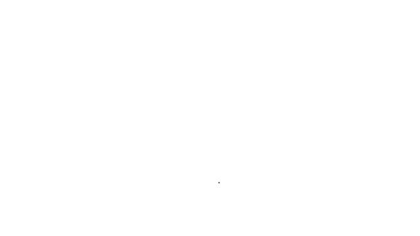 Černá čára Hudební poznámka, tón ikony izolované na bílém pozadí. Grafická animace pohybu videa 4K — Stock video