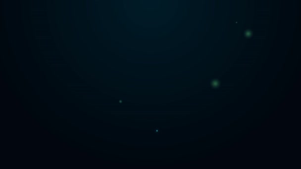 Linha de néon brilhante Nota musical, ícone de tom isolado no fundo preto. Animação gráfica em movimento de vídeo 4K — Vídeo de Stock