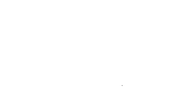 Cenicero de línea negra con icono de cigarrillo aislado sobre fondo blanco. Animación gráfica de vídeo 4K — Vídeo de stock