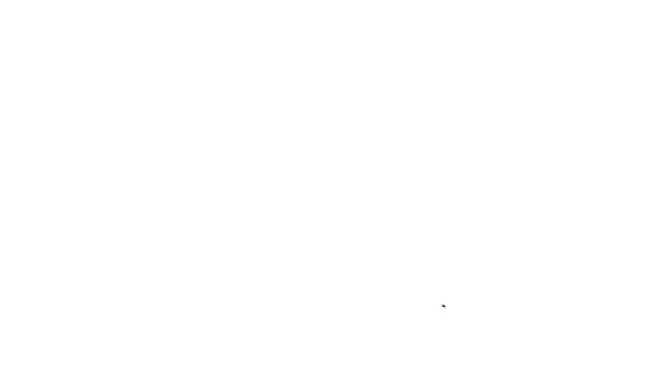 Ícone de charuto de linha preta isolado no fundo branco. Animação gráfica em movimento de vídeo 4K — Vídeo de Stock