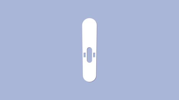 Weiße Zigarre Symbol isoliert auf violettem Hintergrund. 4K Video Motion Grafik Animation — Stockvideo