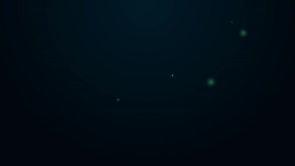 Светящаяся неоновая линия Vape mod device icon isolated on black background. Инструмент для курения. Устройство испарителя. Видеографическая анимация 4K — стоковое видео