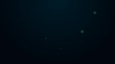 Parlayan neon hattı Elektronik sigara ikonu siyah arkaplanda izole edildi. Tüttürme aleti. Buharlaştırıcı Cihaz. 4K Video hareketli grafik canlandırması