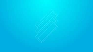 Pink line Cigarette rolling papers pack icon isolated on blue background. 4K Video motion graphic animation