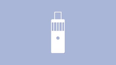 White Vape mod device icon isolated on purple background. Vape smoking tool. Vaporizer Device. 4K Video motion graphic animation