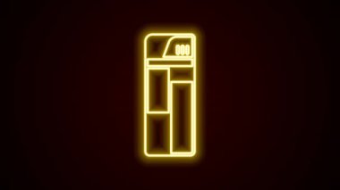 Parlayan neon hattı Aydınlık simgesi siyah arkaplanda izole edildi. 4K Video hareketli grafik canlandırması