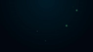 Parlayan neon hattı Aydınlık simgesi siyah arkaplanda izole edildi. 4K Video hareketli grafik canlandırması