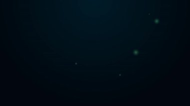 Parlayan neon hattı sigara simgesi siyah arkaplanda izole edildi. Tütün tabelası. Sigara içme sembolü. 4K Video hareketli grafik canlandırması
