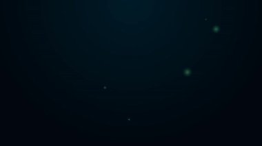 Parlayan neon hattı Aydınlık simgesi siyah arkaplanda izole edildi. 4K Video hareketli grafik canlandırması