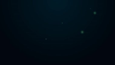 Parlayan neon hattı Elektronik sigara ikonu siyah arkaplanda izole edildi. Tüttürme aleti. Buharlaştırıcı Cihaz. 4K Video hareketli grafik canlandırması
