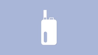 White Electronic cigarette icon isolated on purple background. Vape smoking tool. Vaporizer Device. 4K Video motion graphic animation