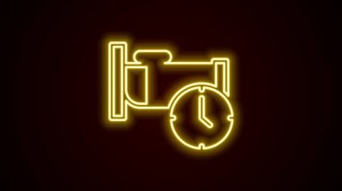 Parlayan neon hattı siyah arkaplanda izole edilmiş uyku ikonu zamanı. Uykulu Zzzz. Sağlıklı bir yaşam tarzı. 4K Video hareketli grafik canlandırması