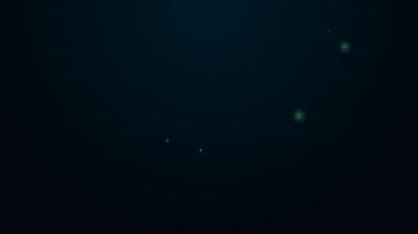 Parlayan neon hattı Kol saati simgesi siyah arkaplanda izole edildi. Kol saati simgesi. 4K Video hareketli grafik canlandırması