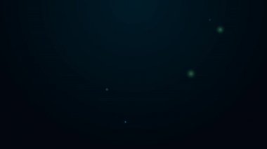 Parlak neon hattı alarm uygulaması akıllı telefon arayüzü simgesi siyah arkaplanda izole edildi. 4K Video hareketli grafik canlandırması