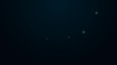 Glowing neon line Time zone clocks icon isolated on black background. 4K Video motion graphic animation