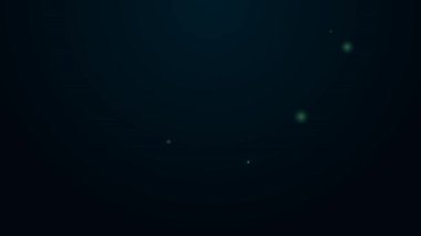 Glowing neon line Cleaning time icon isolated on black background. Sanitary service, house hygiene. 4K Video motion graphic animation