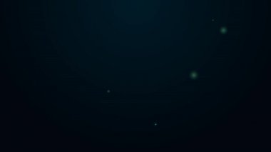 Parlayan neon hattı Zaman siyah arkaplanda izole edilmiş para simgesidir. Para zamandır. Etkili zaman yönetimi. Zamanı paraya çevir. 4K Video hareketli grafik canlandırması